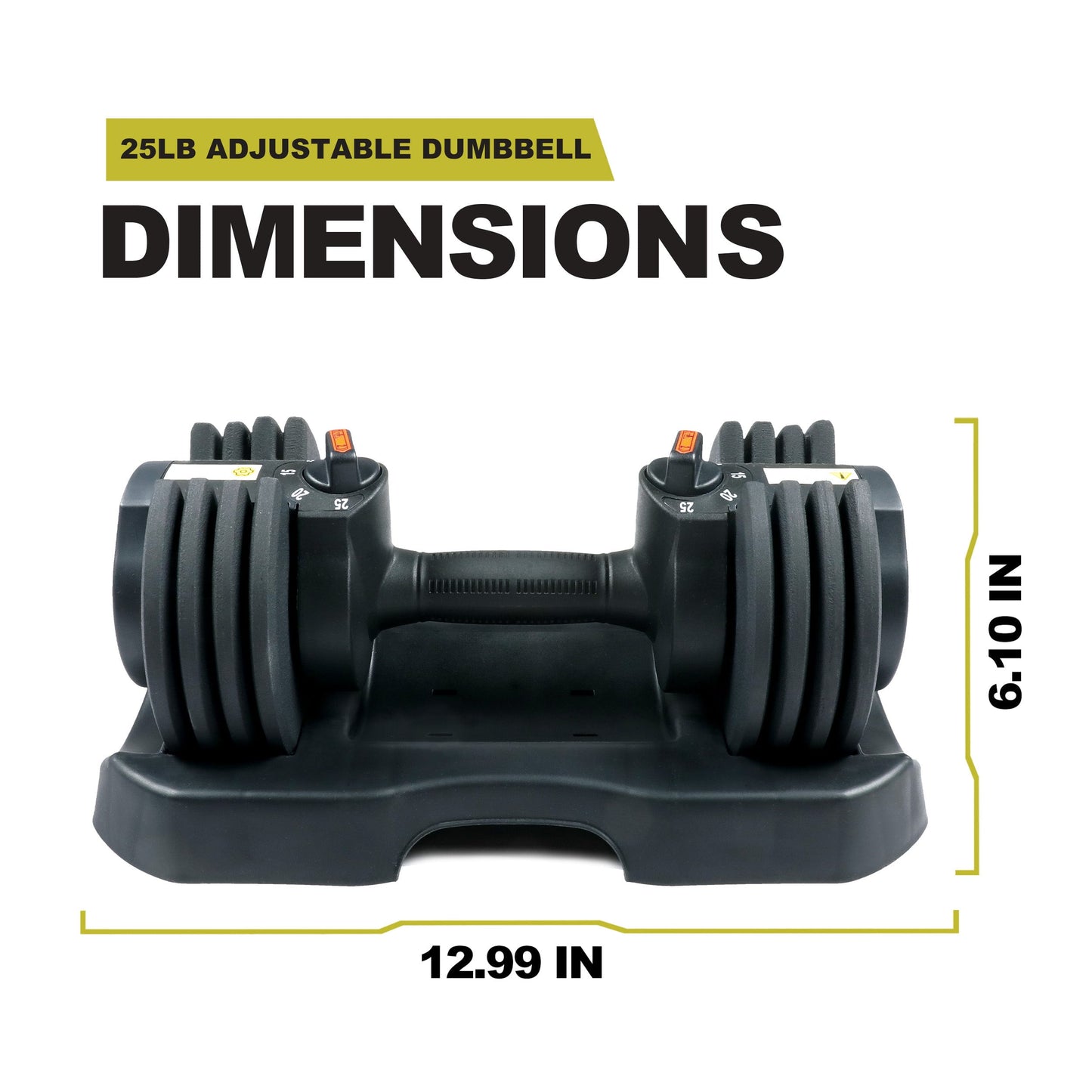 , 5-25Lb Quick Select Adjustable Dumbbell