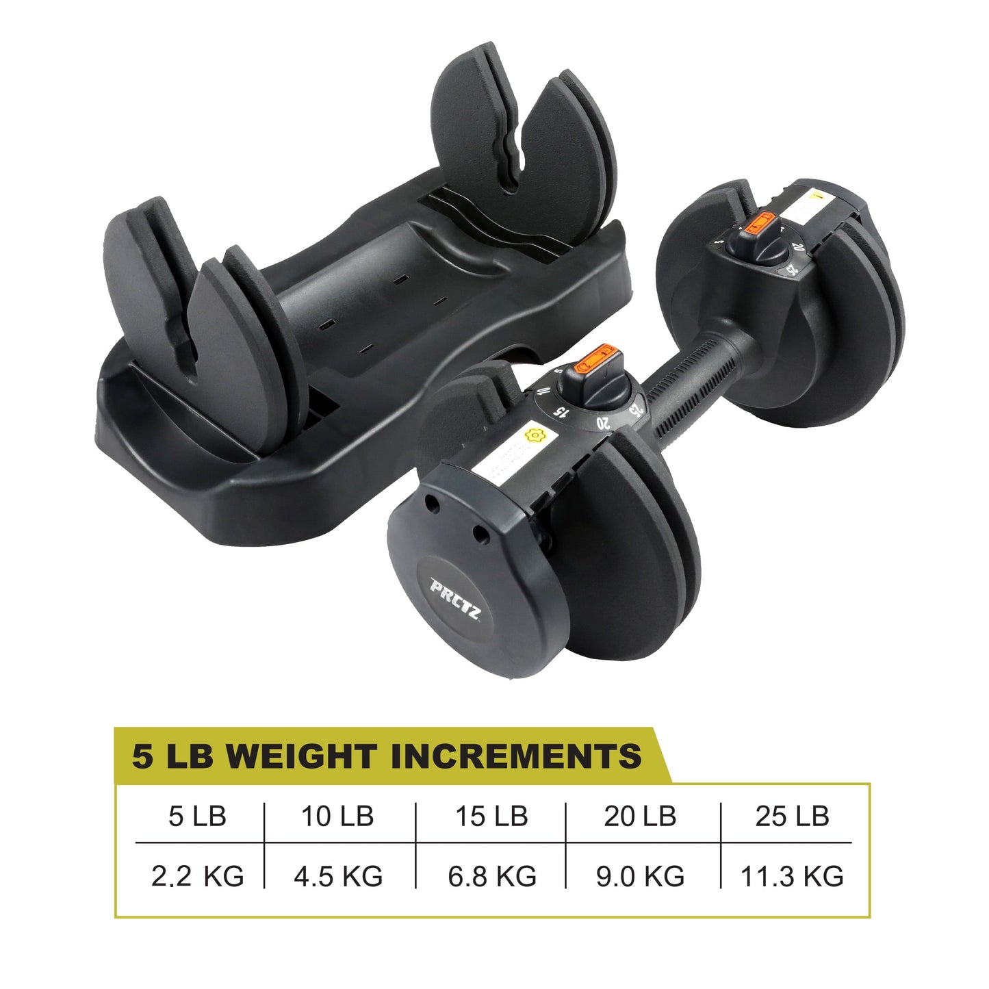 , 5-25Lb Quick Select Adjustable Dumbbell